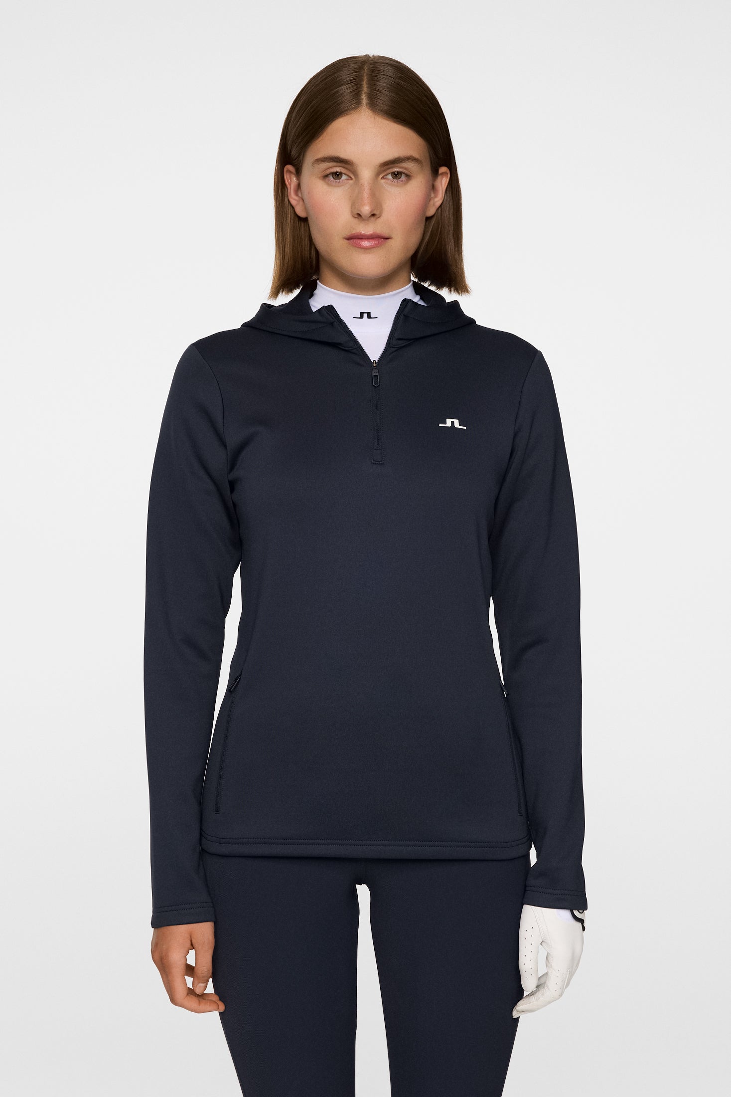 Aerialle Quarter Zip Hood / JL Navy