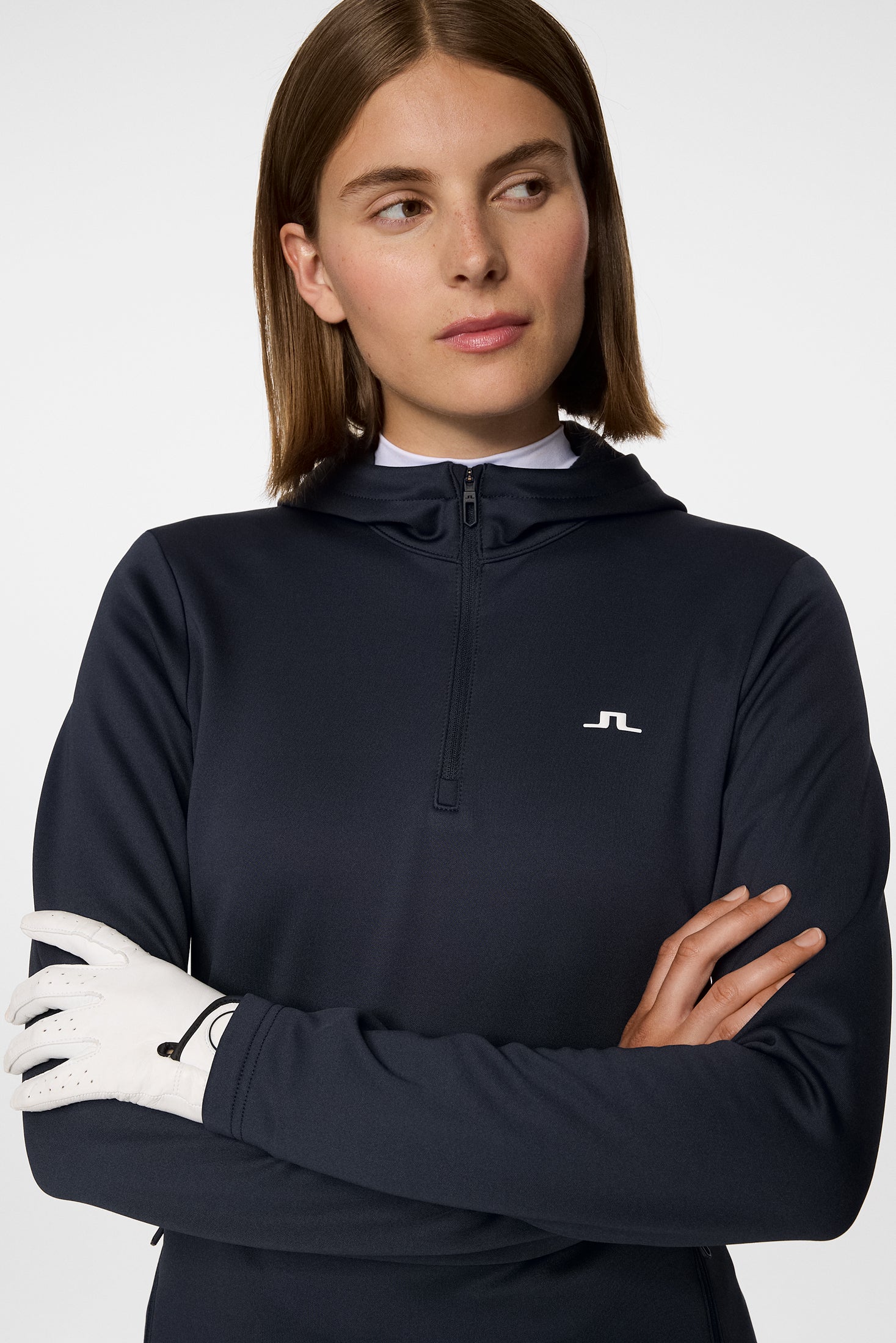 Aerialle Quarter Zip Hood / JL Navy