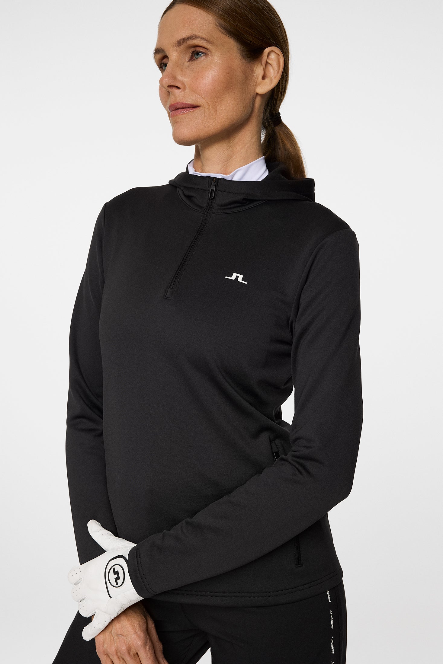 Aerialle Quarter Zip Hood / Black