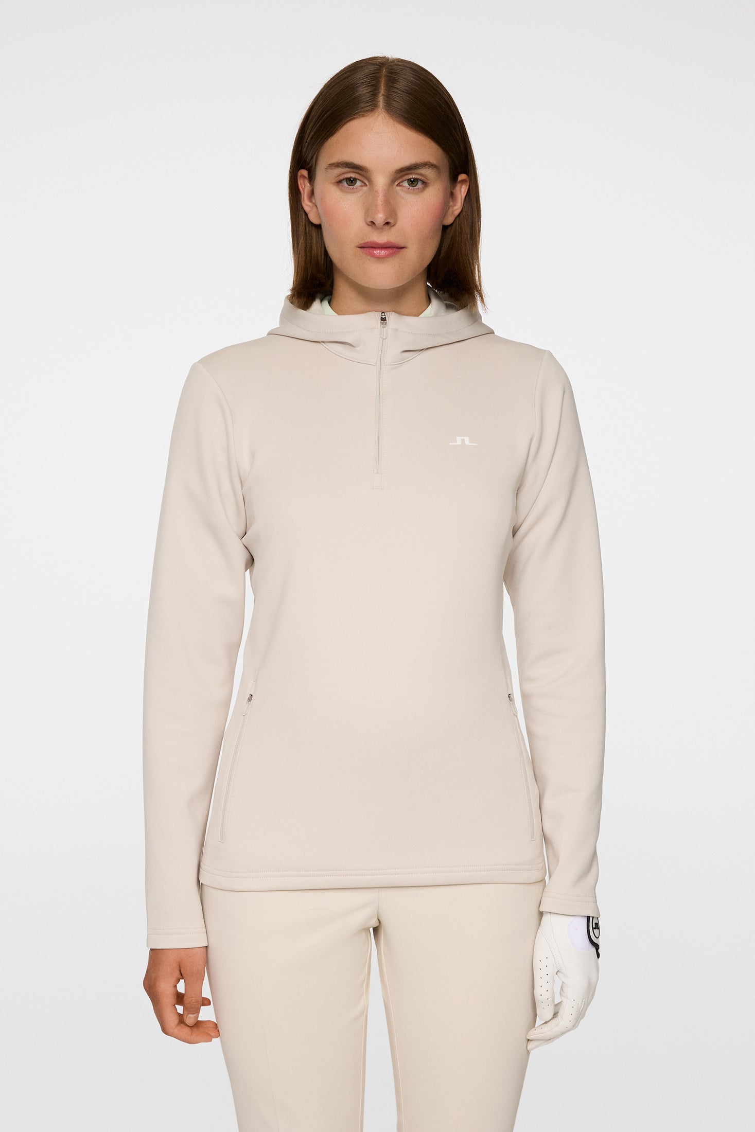 Aerialle Quarter Zip Hood / Moonbeam