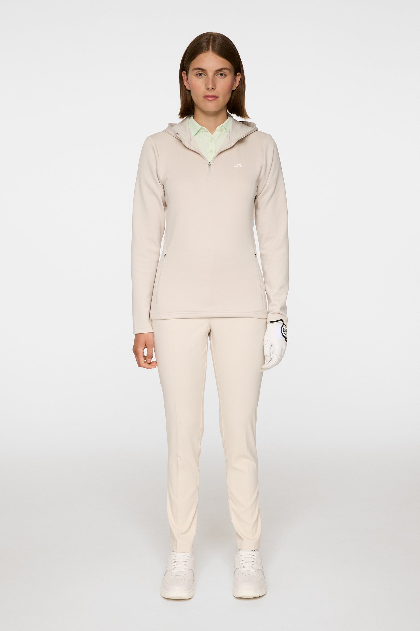 Aerialle Quarter Zip Hood / Moonbeam