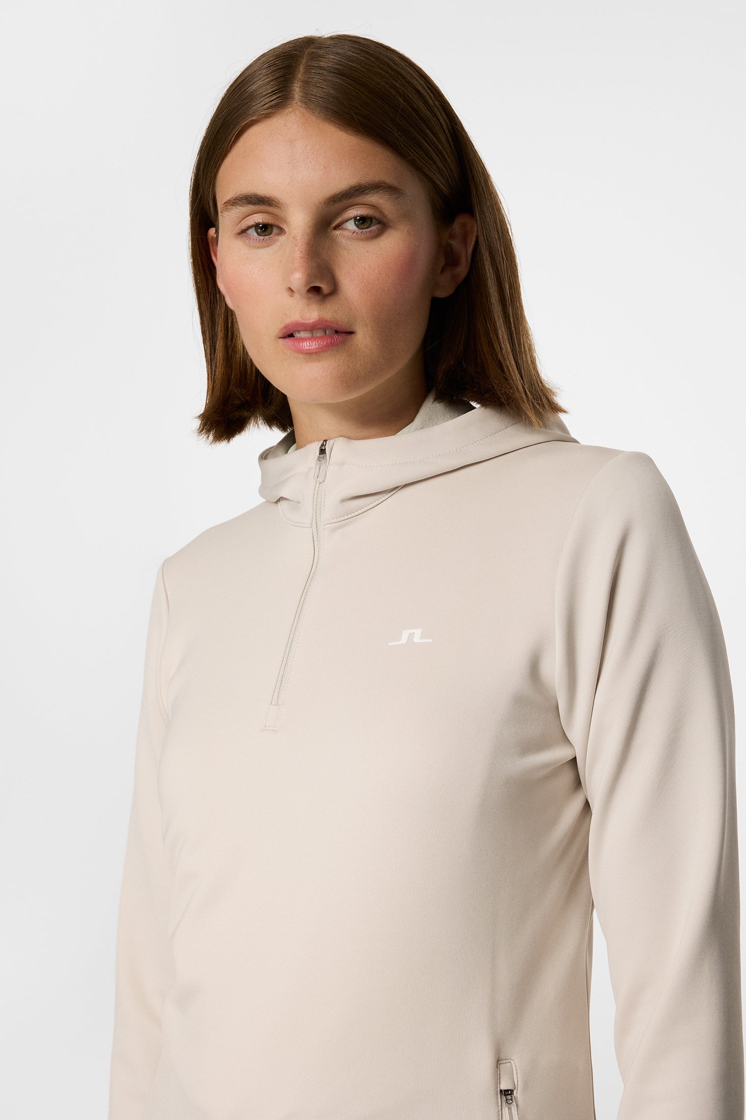 Aerialle Quarter Zip Hood / Moonbeam