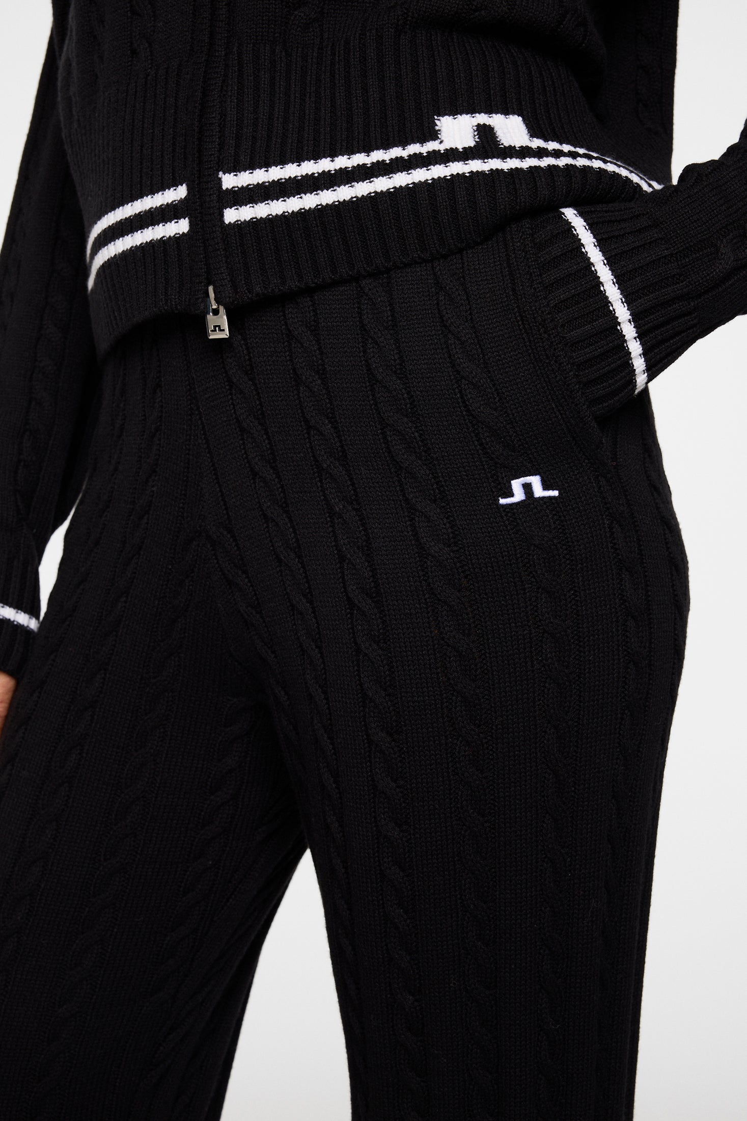 Kiana Cable Knit Wool Pant / Black