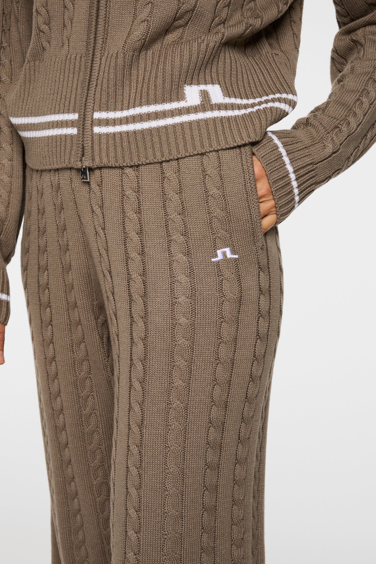 Kiana Cable Knit Wool Pant / Brindle